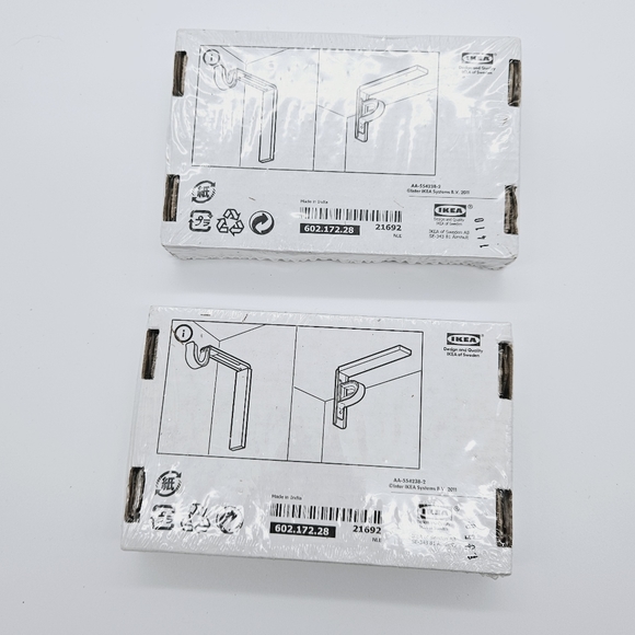 IKEA | BETYDLIG curtain rod ceiling/wall bracket x2 units - black - Picture 3 of 4